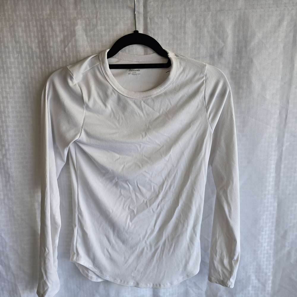 No Boundaries White Fitted Long Sleeve T-Shirt